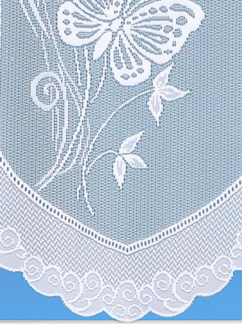 Paire de petits voilages en dentelle motifs papillons Blanc - Kiabi