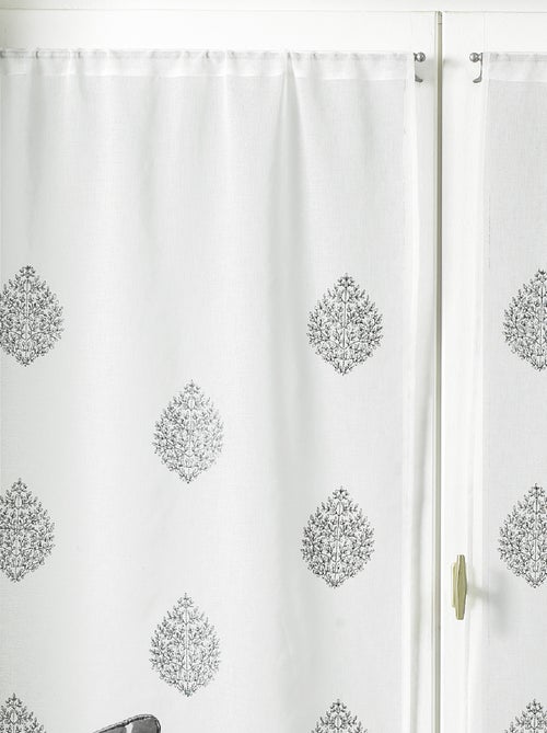 Paire de petits voilages en étamine à motifs brodés - Kiabi