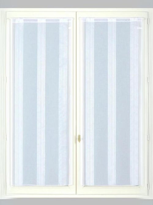 Paire de Petits Voilages en Etamine Fines Rayures - Kiabi