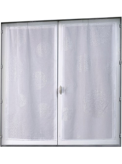 Paire de petits voilages en étamine motif argent - Kiabi