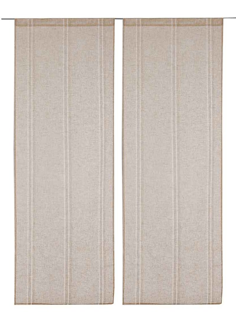 Paire de Petits voilages en Lin Beige - Kiabi