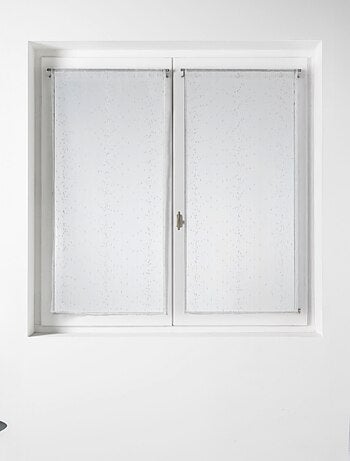 Paire de Petits voilages en Organza à Rayures Argentées