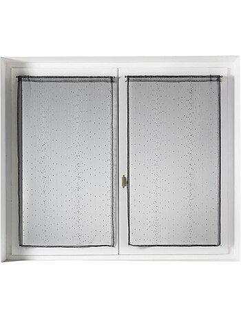 Paire de petits voilages en organza à rayures