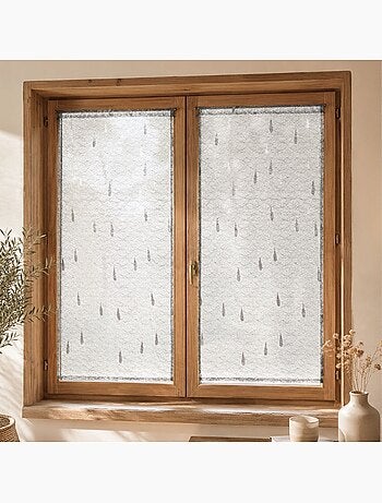 Paire de petits voilages en organza jacquard motifs de gouttes