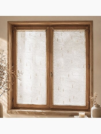 Paire de petits voilages en organza jacquard motifs de gouttes