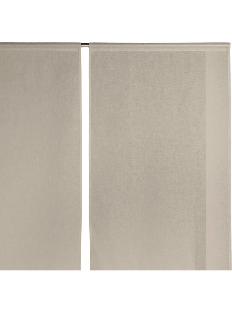 Paire de petits voilages Etamine bas en pointe Beige - Kiabi