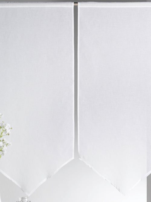 Paire de petits voilages Etamine bas en pointe - Kiabi