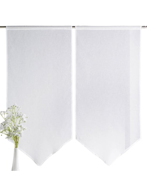 Paire de petits voilages Etamine bas en pointe - Kiabi