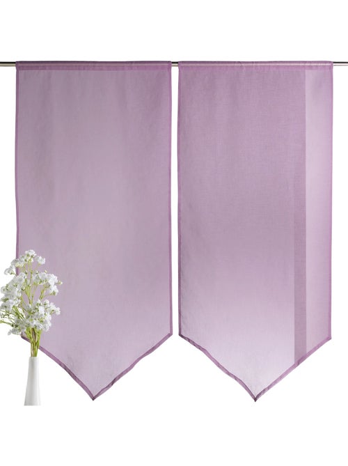 Paire de petits voilages Etamine bas en pointe - Kiabi