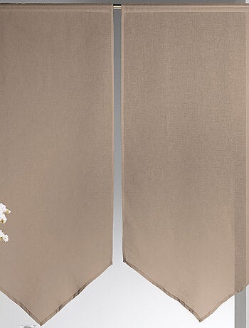 Paire de petits voilages Etamine bas en pointe