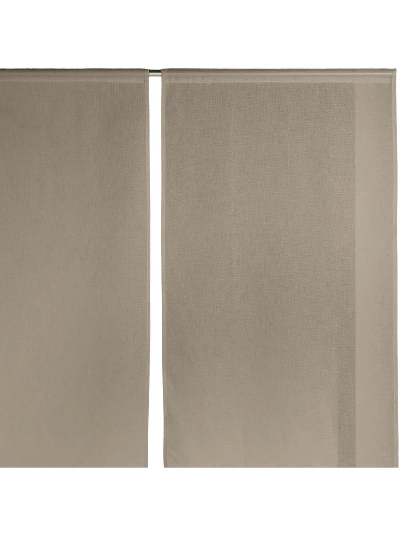 Paire de petits voilages Etamine bas en pointe Taupe - Kiabi
