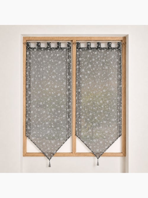 Paire de petits voilages motif de bulles argentées - Kiabi