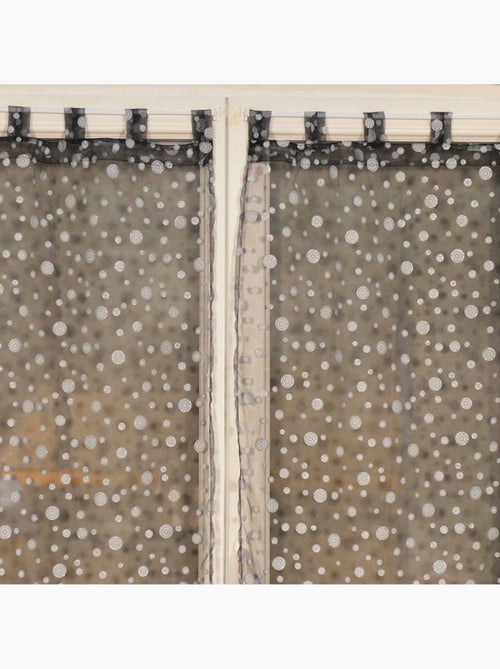 Paire de petits voilages motif de bulles argentées - Kiabi