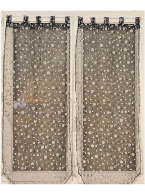 Paire de petits voilages motif de bulles argentées - Kiabi