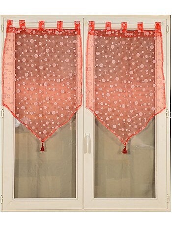 Paire de petits voilages motif de bulles argentées