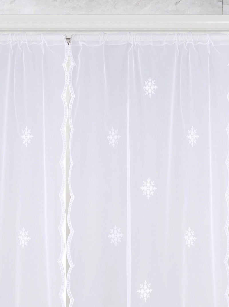 Paire de petits voilages motif flocons Blanc - Kiabi