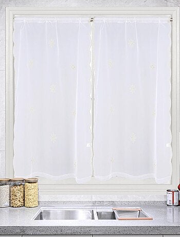 Paire de petits voilages motif flocons