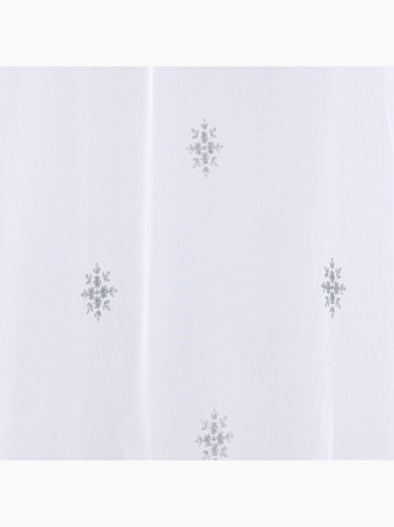 Paire de petits voilages motif flocons Gris - Kiabi
