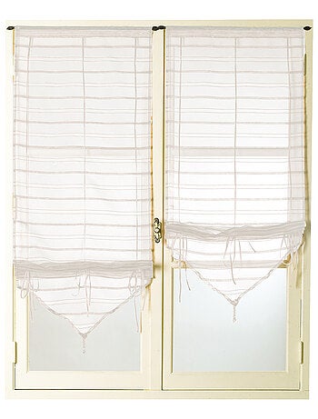 Paire de petits voilages organza à fine rayures et fils brillants "Alizée