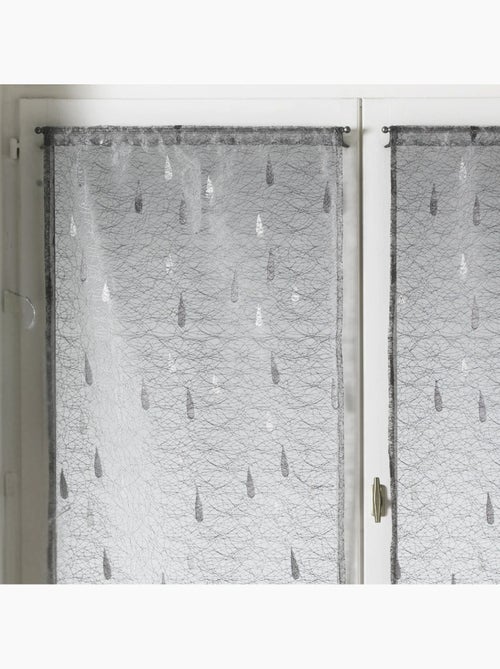 Paire de petits voilages Organza et Jacquard à motifs gouttes - Kiabi