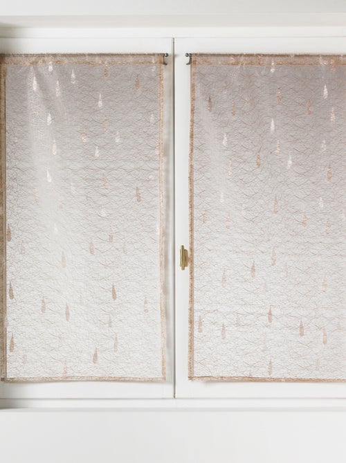 Paire de petits voilages Organza et Jacquard à motifs gouttes - Kiabi