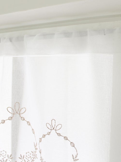 Paire de petits voilages ornée de broderies - Kiabi