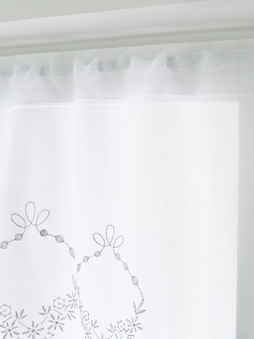 Paire de petits voilages ornée de broderies - Kiabi