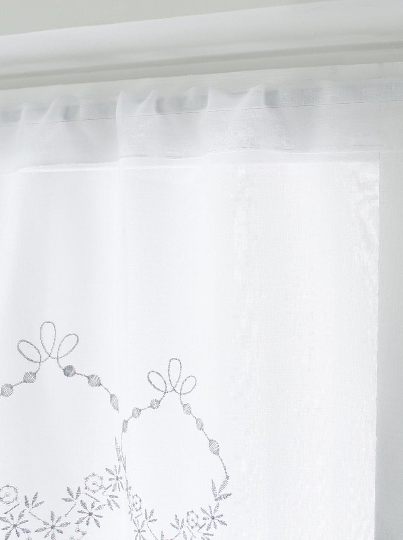 Paire de petits voilages ornée de broderies Gris - Kiabi