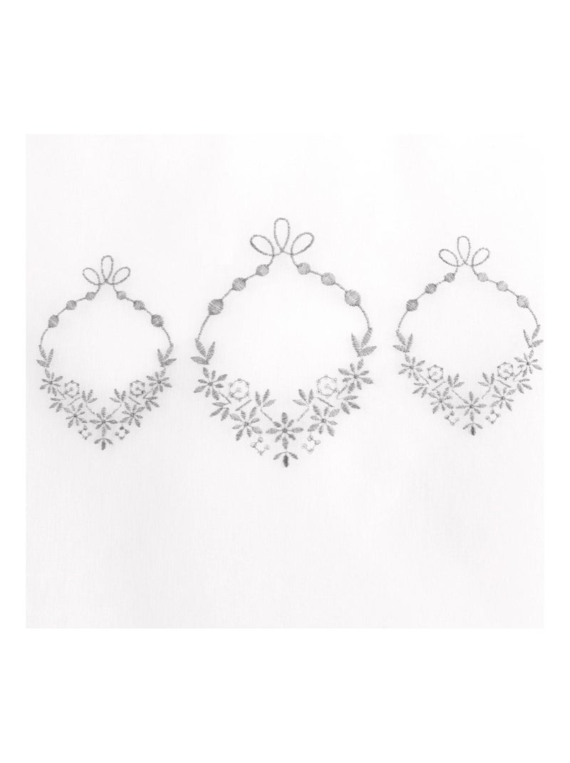 Paire de petits voilages ornée de broderies Gris - Kiabi