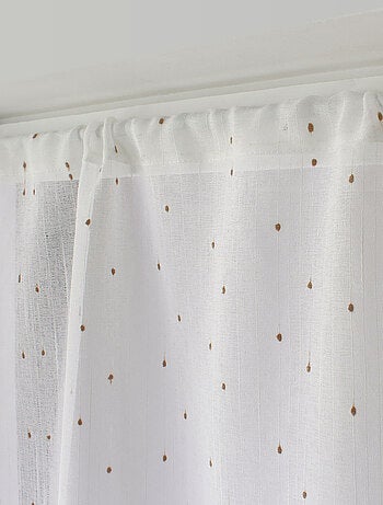 Paire de petits voilages plumetis - Effet lin