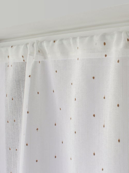 Paire de petits voilages plumetis  - Effet lin - Kiabi