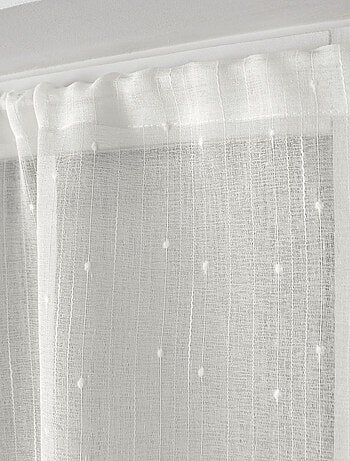 Paire de petits voilages plumetis - Effet lin