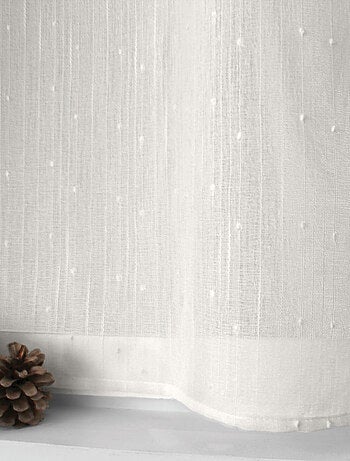 Paire de petits voilages plumetis - Effet lin