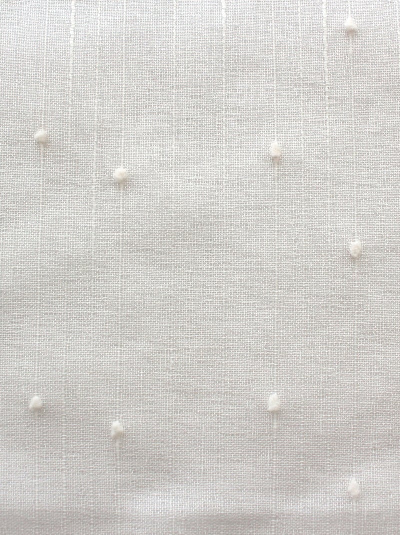 Paire de petits voilages plumetis  - Effet lin Ecru - Kiabi