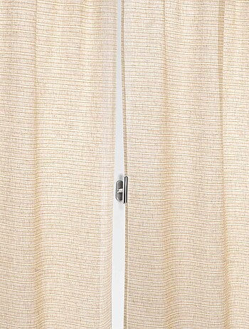 Paire de petits voilages poly-lin-coton à fines rayures