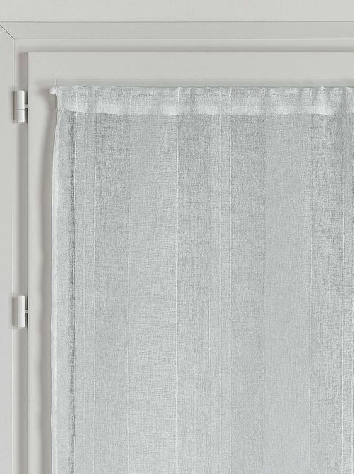 Paire de petits voilages unis à rayures fantaisie - Kiabi