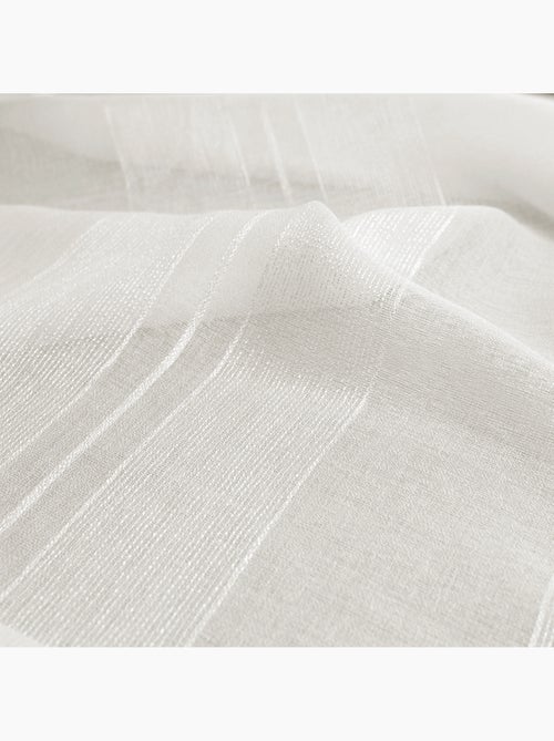 Paire de petits voilages unis à rayures fantaisie - Kiabi