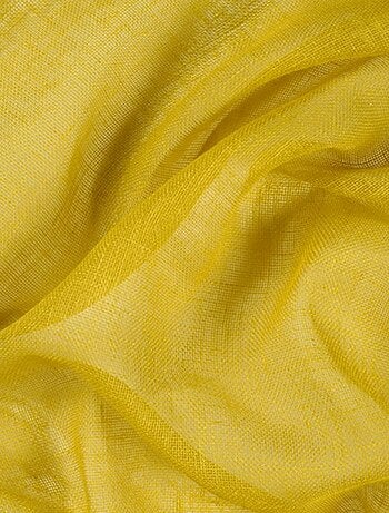 Paire de petits voilages unis et tamisants en poly/lin