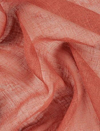 Paire de petits voilages unis et tamisants en poly/lin