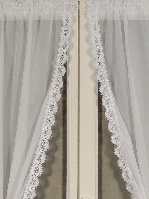 Paire de rideaux bonne femme à bord macramé - Kiabi