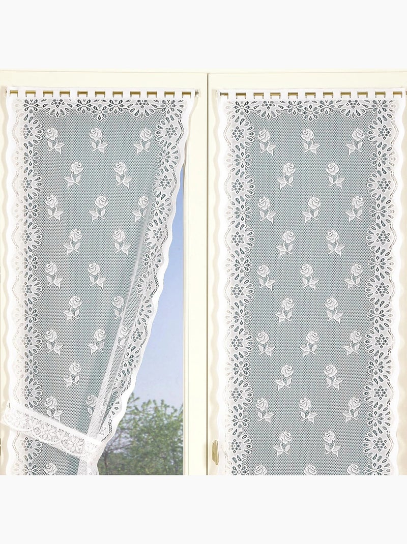 Paire de rideaux bonne-femme avec embrasses Blanc - Kiabi