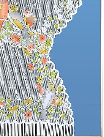Paire de rideaux "Bonne-Femme" dentelle et franges