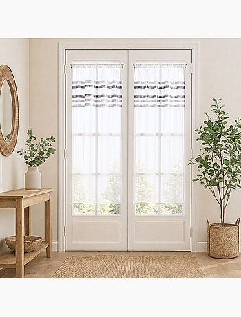 Paire de rideaux droits rayures horizontales