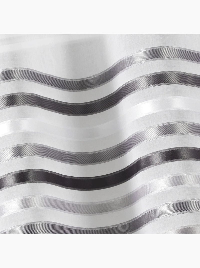 Paire de rideaux droits rayures horizontales Gris clair - Kiabi