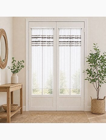 Paire de rideaux droits rayures horizontales