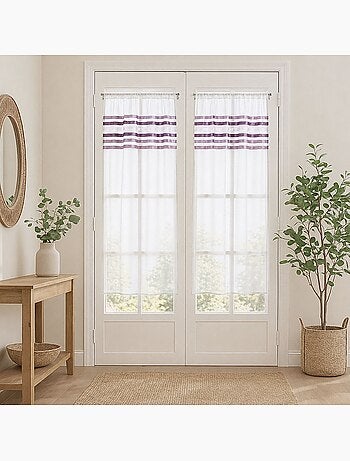 Paire de rideaux droits rayures horizontales