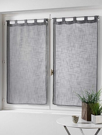 Paire de Rideaux Effet Lin Haltonas gris 60x120cm
