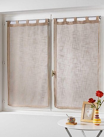 Paire de Rideaux Effet Lin Haltonas gris 60x120cm