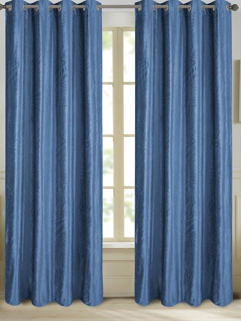 Strata - Paire De Rideaux À Œillets Occultants Bleu Marine - 90 Po De