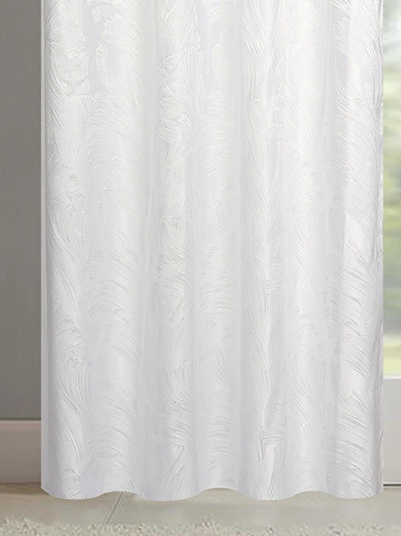 Paire de rideaux jacquard tissé abstrait avec relief Blanc - Kiabi